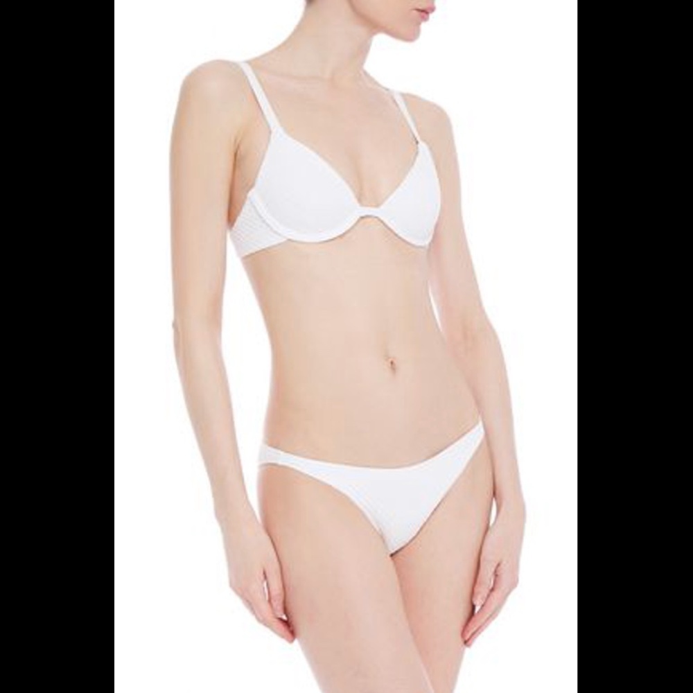 NWD $190 Onia [ Large ] Anna‎ Textured Top + Ashley Bikini Bottom in White #4163